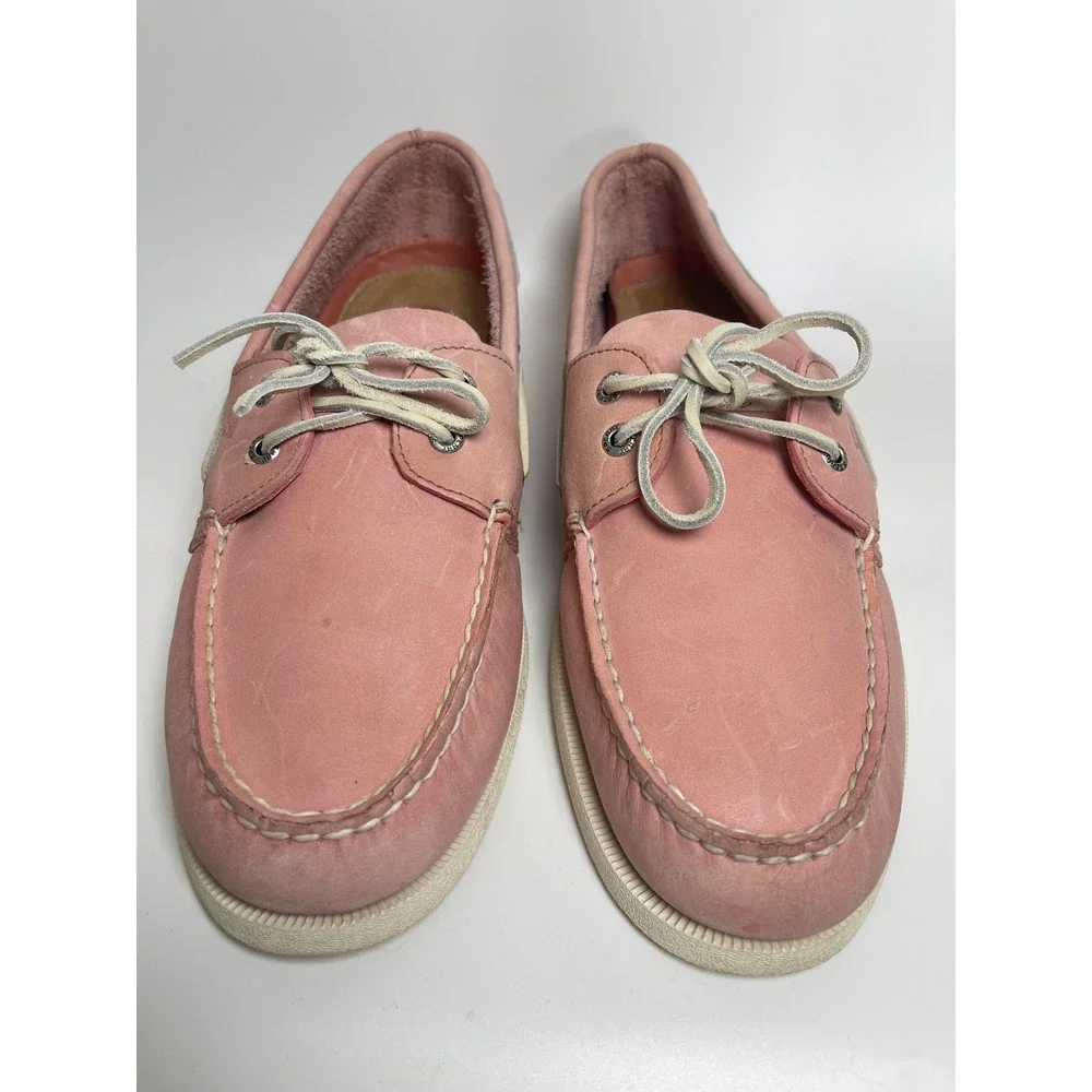 Sperry Top-Sider Authentic Original Men 12 M Pink Leather Boat Shoes Resort